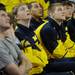 Michigan basketball players watch the big screen during a taping of ESPN's College Game Day at Crisler Arena on Saturday morning. Melanie Maxwell I AnnArbor.com